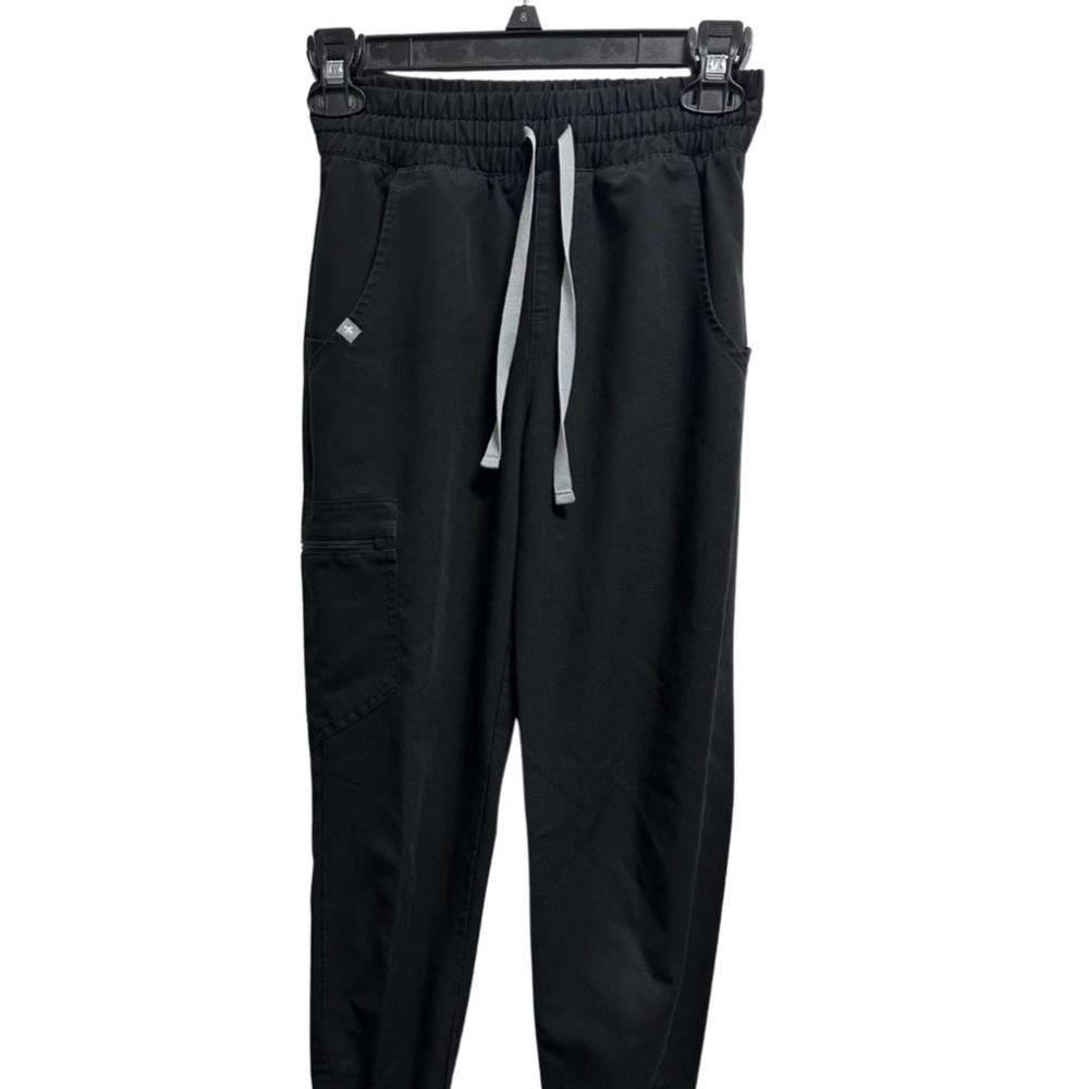 Figs Zamora High Waisted Scrub Pants Women size XXS/P black W20SW2028